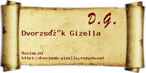 Dvorzsák Gizella névjegykártya
